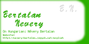 bertalan nevery business card
