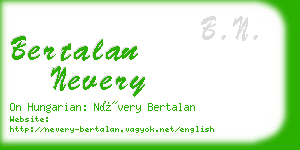 bertalan nevery business card